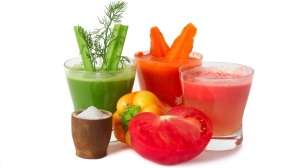 carrot, celery and tomato juice with vegetables and salt